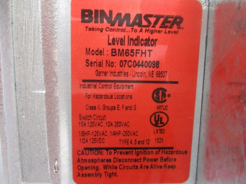 BINMASTER BM65FHT 250VAC 15A NSMP