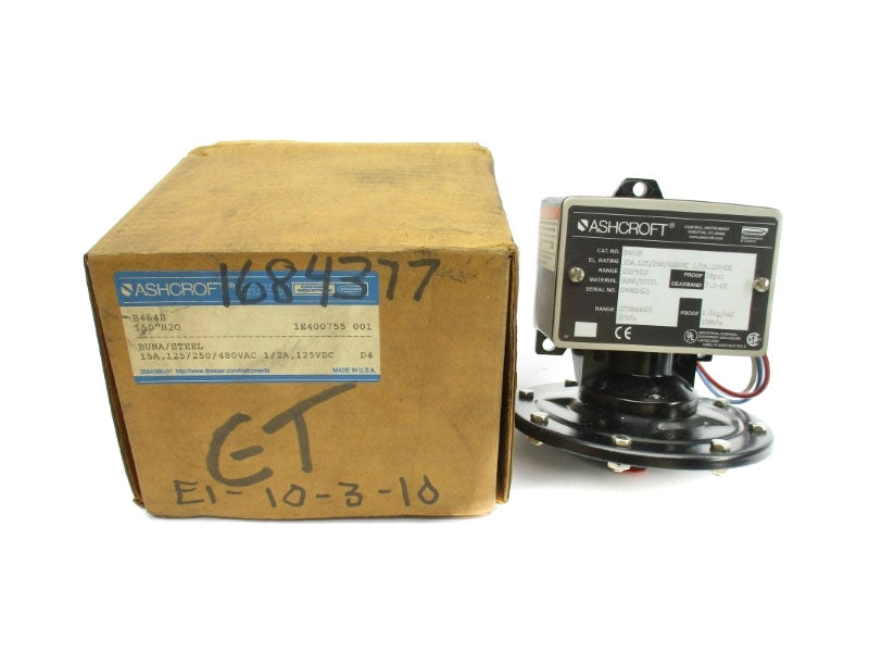 ASHCROFT B464B 480VAC 15A 20PSI 150"H20 NSMP