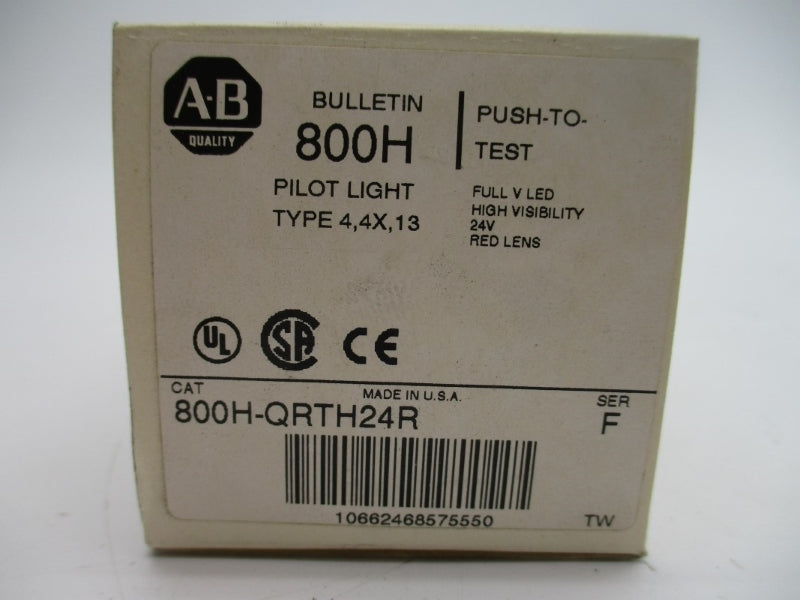ALLEN BRADLEY 800H-QRTH24R SER. F 24V (WH) NSMP
