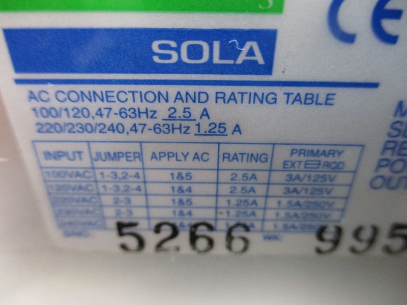 SOLA SLS-24-048T 240VAC 1.5A UNMP