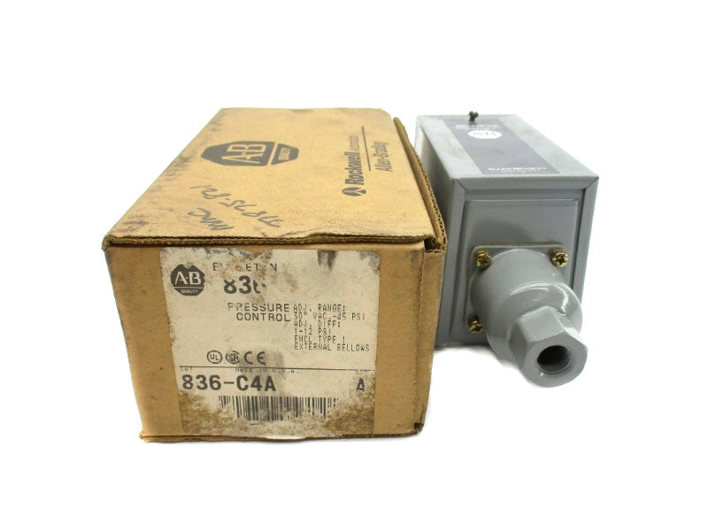 ALLEN BRADLEY 836-C4A SER. A 24-600V 30"VAC-45PSI (BR/WH) NSMP