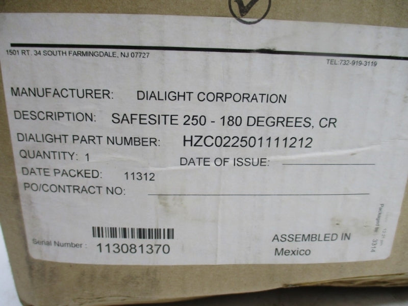 DIALIGHT HZC-02-250-1111-2-12 120-277VAC 180' NSMP
