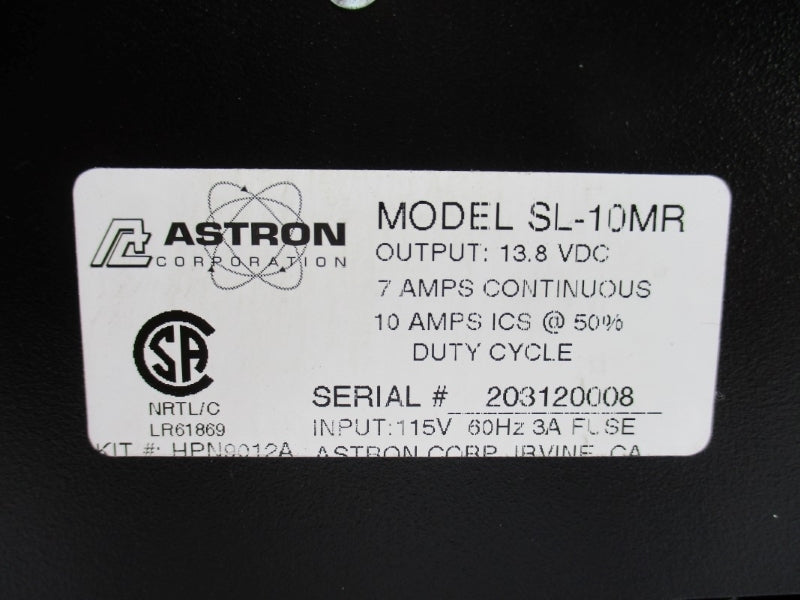 ASTRON SL-10MR 115V 10A UNMP