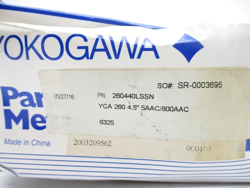 YOKOGAWA 260440LSSN 0-800ACA 4.5" NSMP