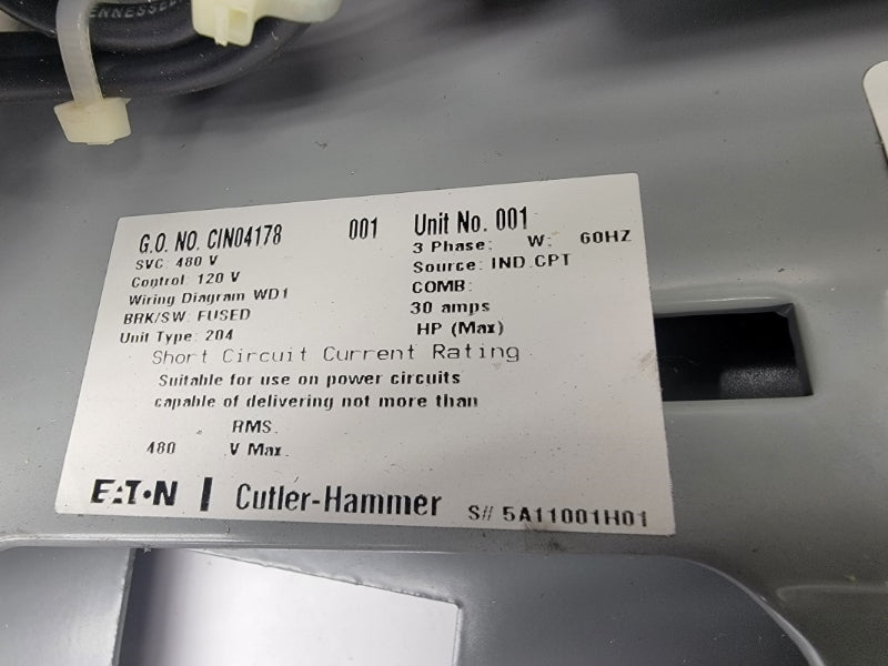 EATON CIN04178 5A11001H01 480V 30A NSNP