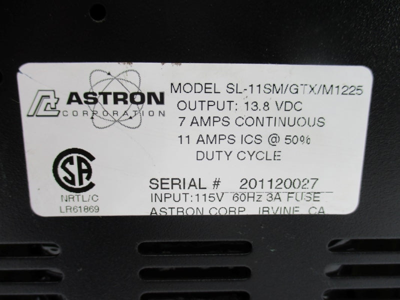 ASTRON SL-11SM/GTX/M1225 115V 11A NSNP