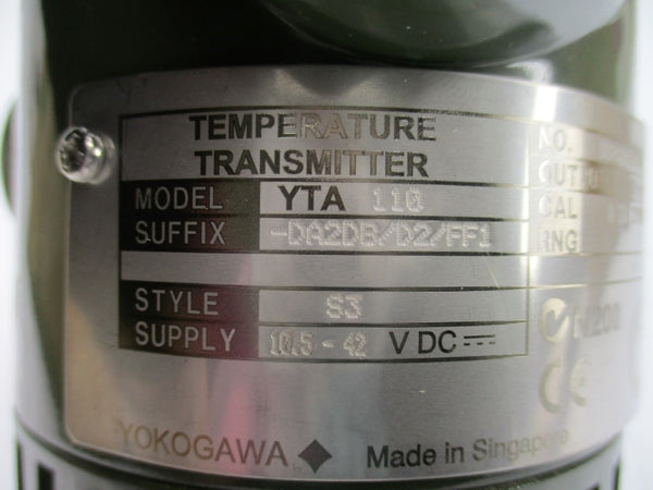 YOKOGAWA YTA110-DA2DB/D2/FF1 10.5-42VDC 0-250'F NSMP