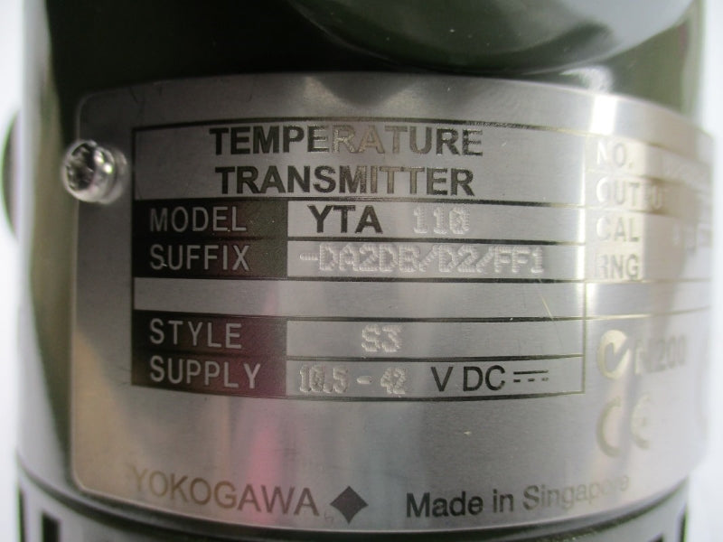 YOKOGAWA YTA110-DA2DB/D2/FF1 10.5-42VDC 0-250'F NSMP