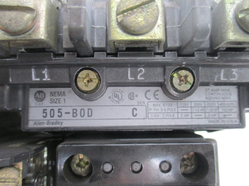 ALLEN BRADLEY 505-BOD SER. C 110/115-120V 27A (BR/WH) (AS PICTURED) NSMP