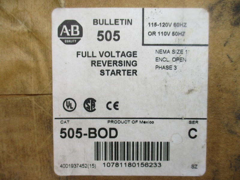 ALLEN BRADLEY 505-BOD SER. C 110/115-120V 27A (BR/WH) (AS PICTURED) NSMP