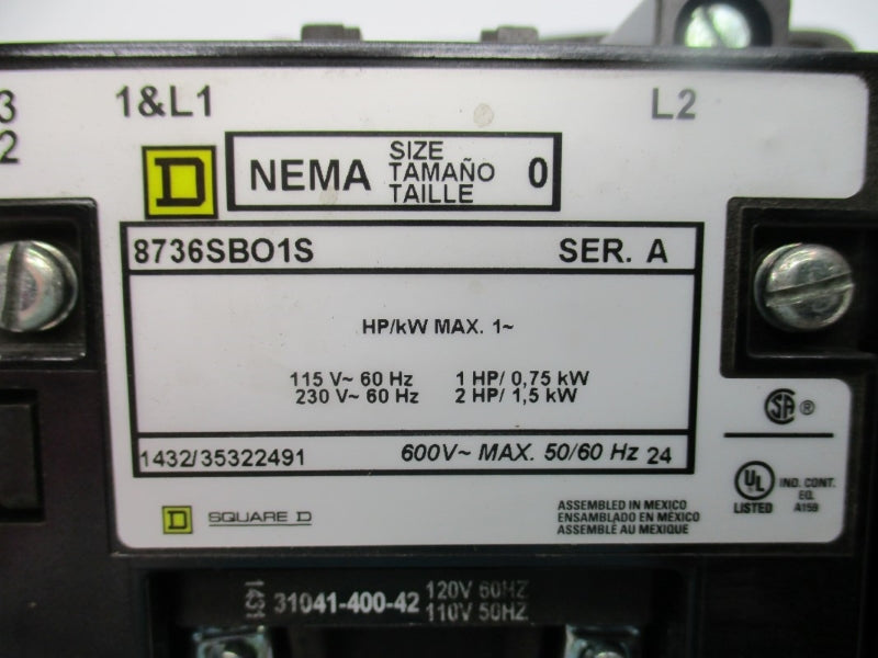 SQUARE D 8736SBO1V02S SER. A 110/120V NSNP