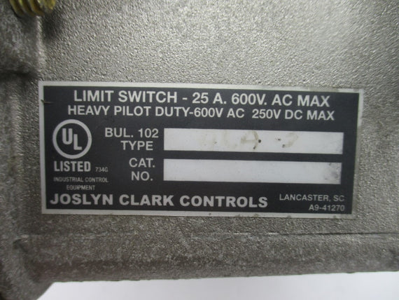JOSLYN CLARK A102-54635A-3 HLA-3 600VAC 25A NSMP