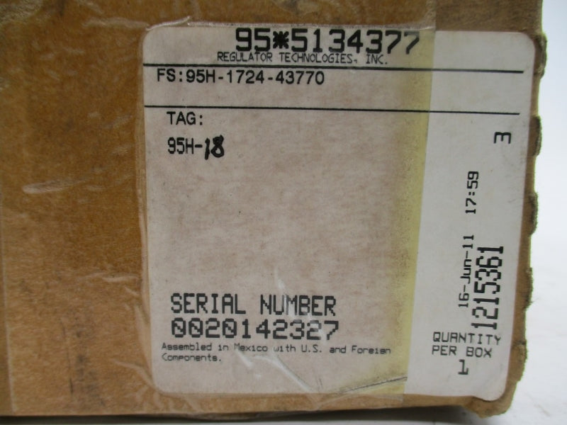 FISHER 95H-1724-43770 300PSI 180'F NSMP