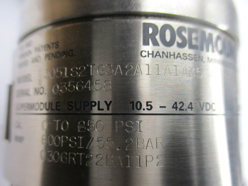ROSEMOUNT 3051S2TG3A2A11A1AM5B4 10.5-42.4VDC 0-250PSI NSMP
