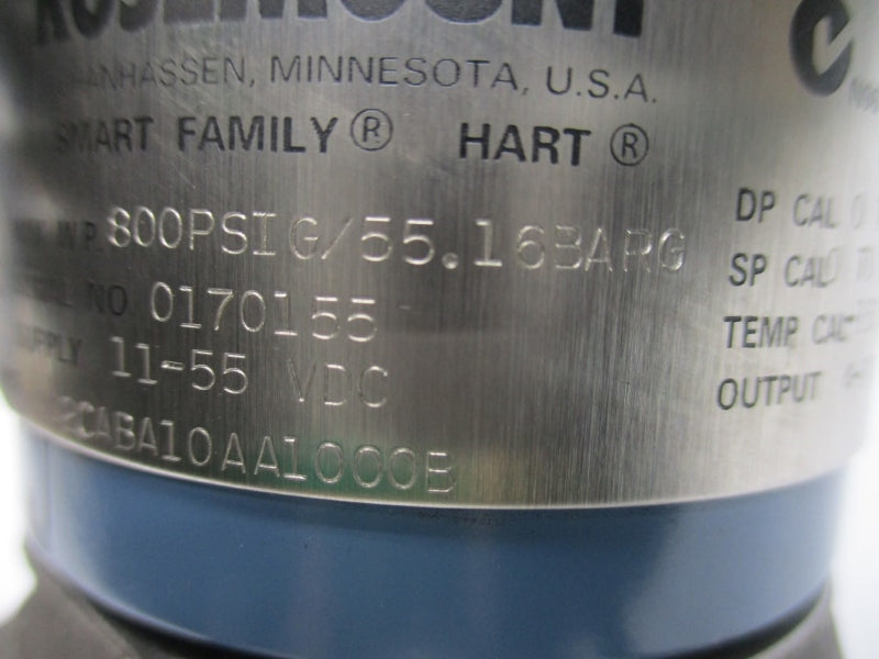 ROSEMOUNT 3095MA2CABA10AA1000B 11-55VDC 800PSI -150-+1500'F NSNP
