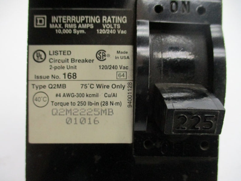 SQUARE D Q2M2225MB 120/240VAC 225A NSMP