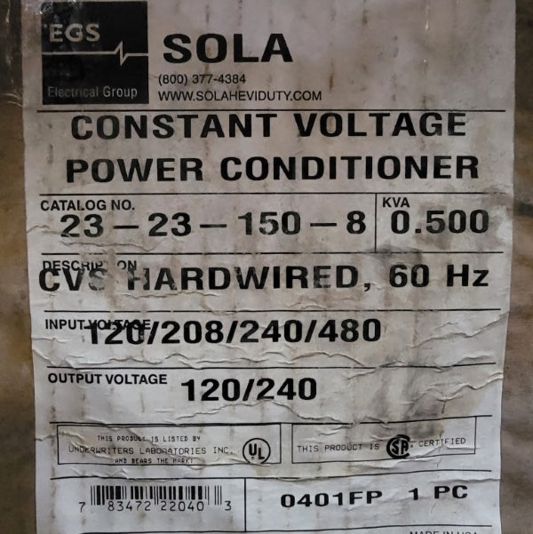 SOLA 23-23-150-8 520V 1.6A NSMP