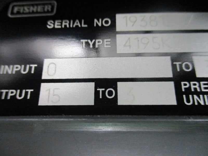 FISHER CONTROLS FS4195KB530BER 0-30PSI NSMP