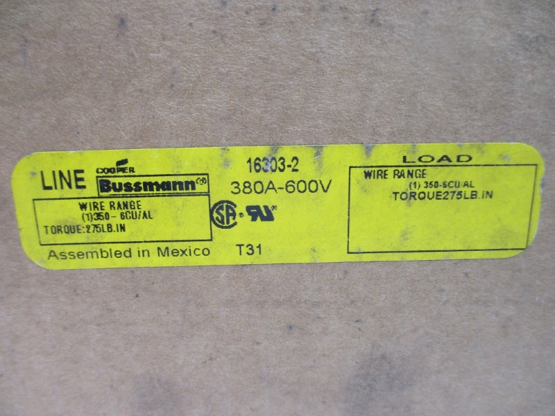 BUSSMANN 16303-2 600V 380A NSMP