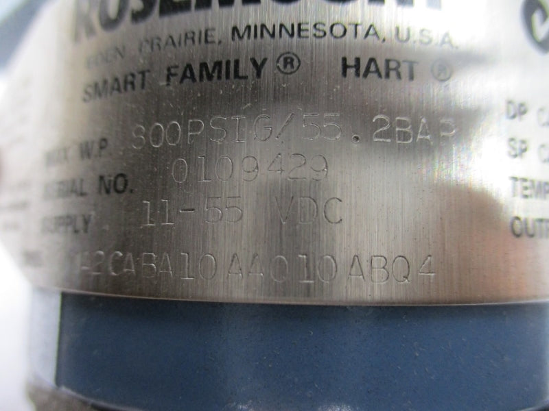 ROSEMOUNT 3095MA2CABA10AA010ABQ4 11-55VDC 800PSI 0'-120'F NSMP
