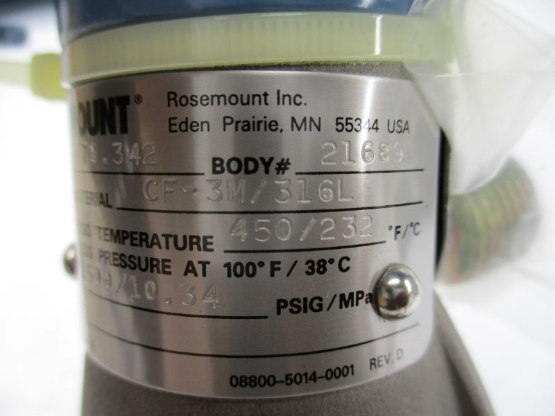 ROSEMOUNT 8800AW015SA1N1D1E5M5 30VDC 1500/10.34PSI 450'F/232'C NSMP