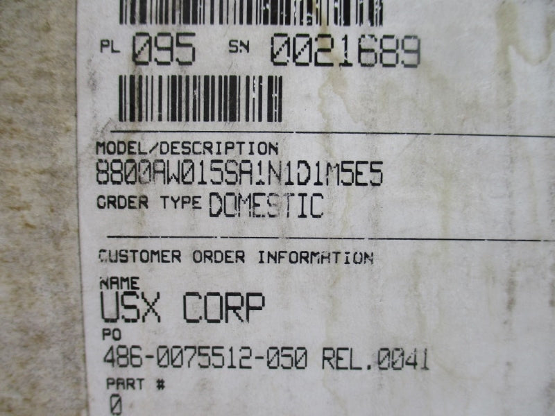 ROSEMOUNT 8800AW015SA1N1D1E5M5 30VDC 1500/10.34PSI 450'F/232'C NSMP