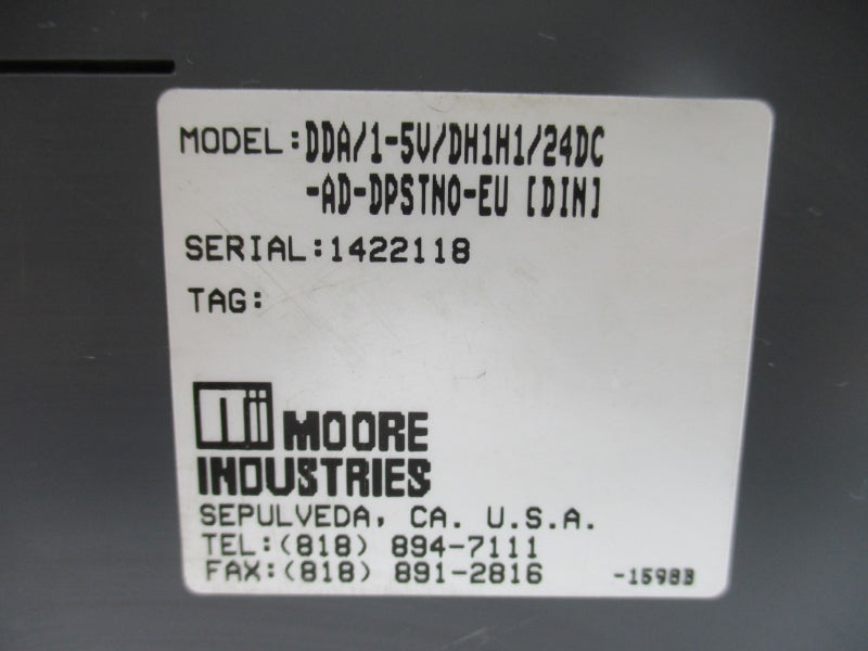 MOORE INDUSTRIES DDA/1-5V/DH1H1/24DC-AD-DPSTN0-EU[DIN] 240VAC 5A UNMP
