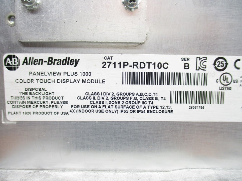 ALLEN BRADLEY 2711P-T10C4D8 SER. A 24VDC UNMP