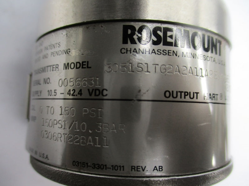 ROSEMOUNT 3051S1TG2A2A11A2EB4M9E5 10.5-42.4VDC 0-150PSI NSNP