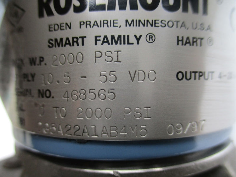 ROSEMOUNT 3051CG5A22A1AB4M5 10.5-55VDC 2000PSI NSNP