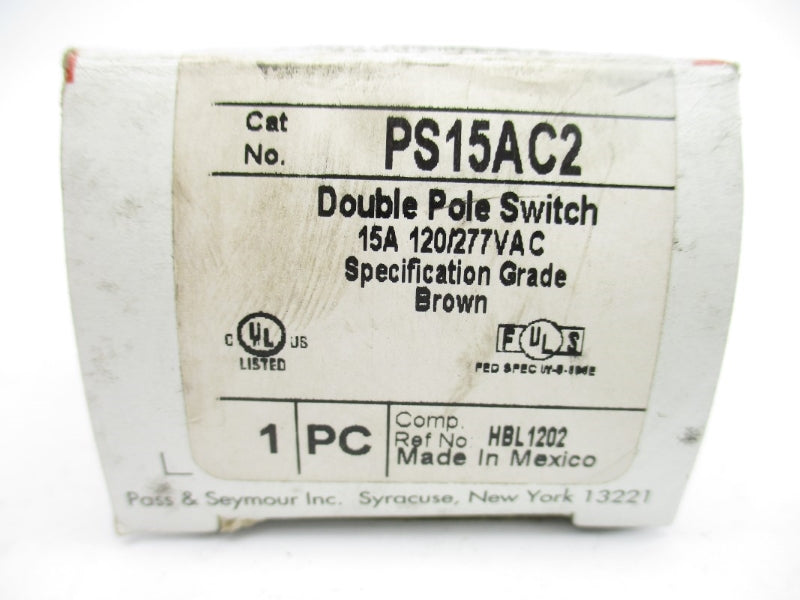 PASS & SEYMOUR PS15AC2 120/277VAC 15A (BROWN) NSMP