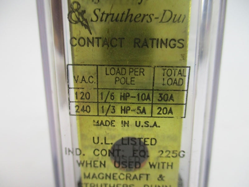 STRUTHERS-DUNN B255BXBP 115-125VDC 30A NSMP