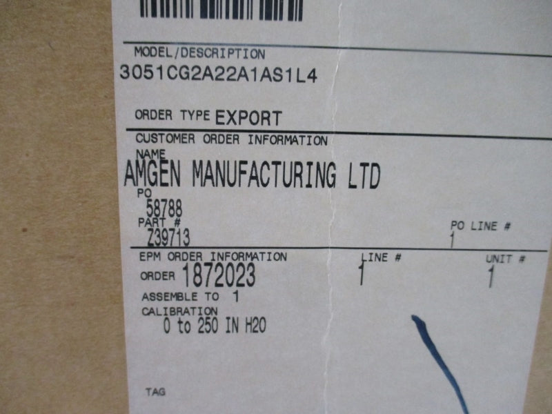 ROSEMOUNT 3051CG2A22A1AS1L4 10.5-55VDC 9PSI 0-250"H20 NSMP