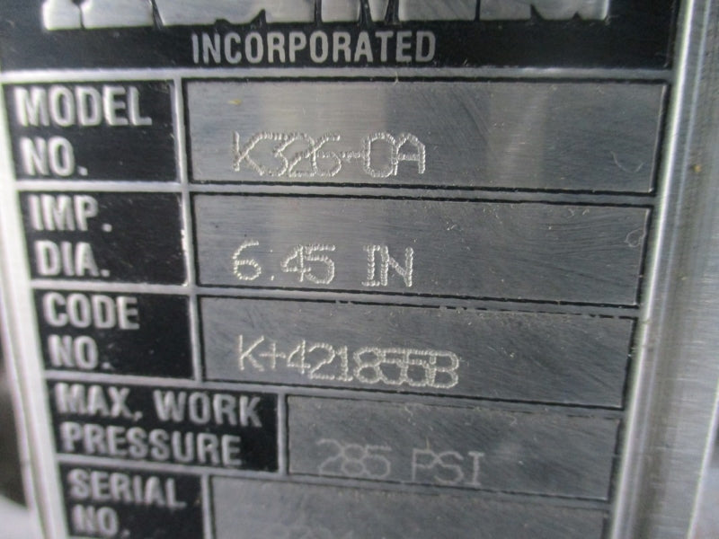 ANSIMAG K326-0A W/ US MOTORS H2E2D 208-230/460V 5.9-6.0/3.0A 285PSI 6.45" NSNP