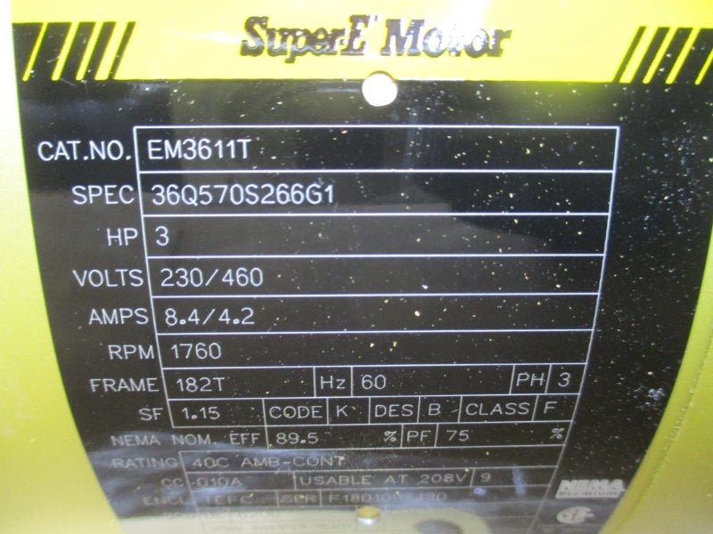 BALDOR EM3611T 230/460V 8.4/4.2A NSMP