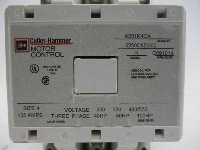 CUTLER HAMMER A201K4CA 5250C85G02 110/120V 135A NSNP