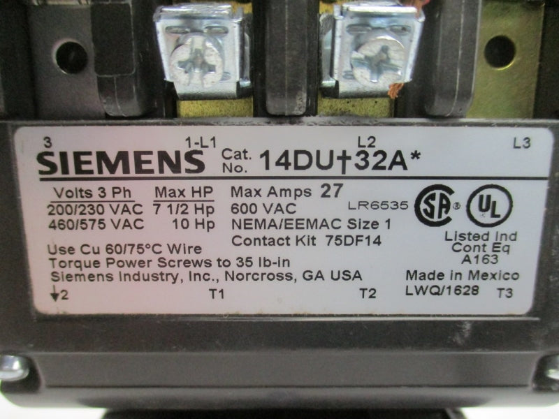 SIEMENS 14DUD32AA 220-240V 27A NSNP