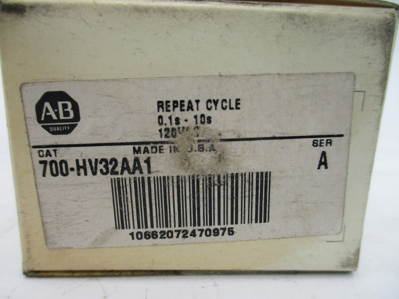 ALLEN BRADLEY 700-HV32AA1 SER. A 120VAC 10A 0.1-10S (WH) NSMP