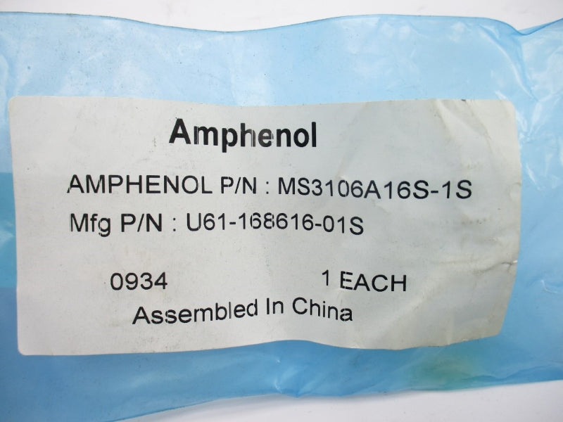 AMPHENOL MS3106A16S-1S U61-168616-01S NSMP