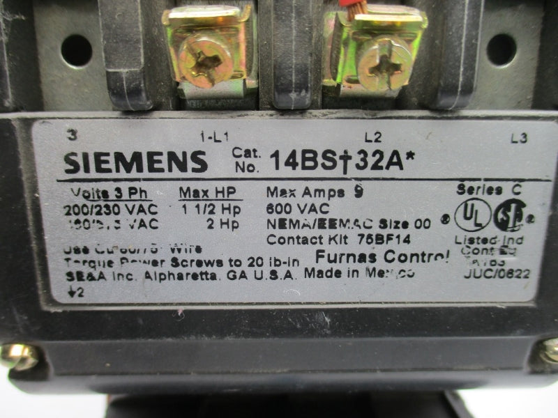 SIEMENS 14BSA32AA SER. C 240V 9A NSNP