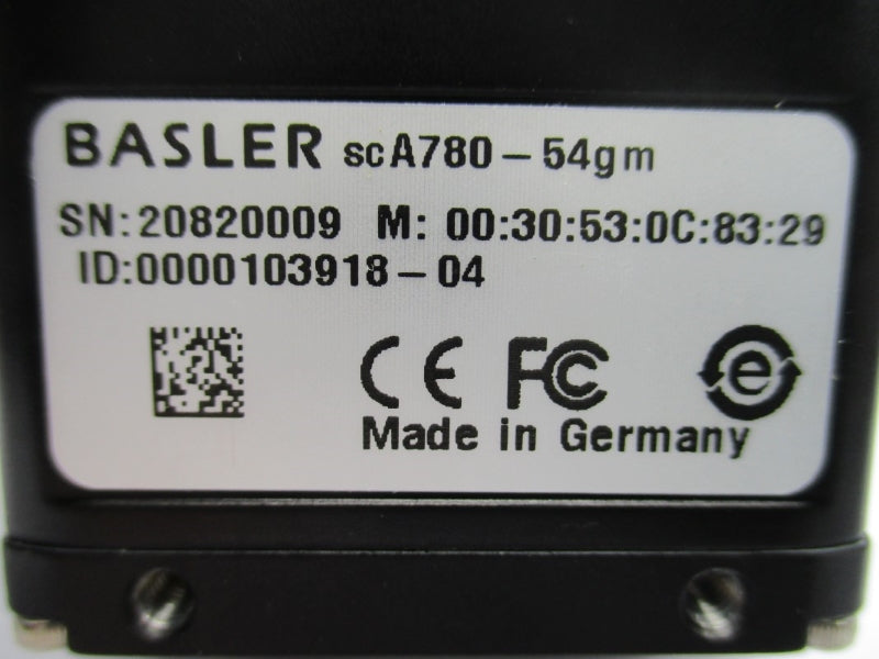 BASLER SCA780-54GM NSNP