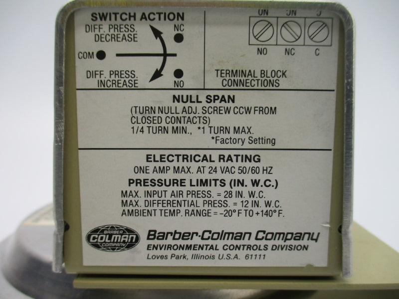BARBER-COLMAN PF-305 9843 24VAC NSNP