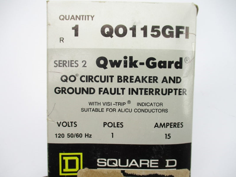 SQUARE D QO115GFI SER. 2 120VAC 15A NSMP