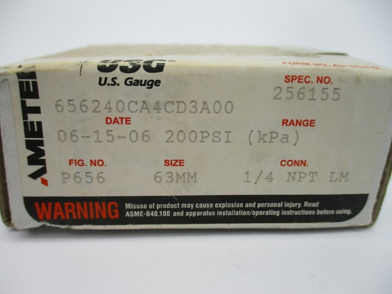 AMETEK 656240CA4CD3A00 256155 200PSI NSMP