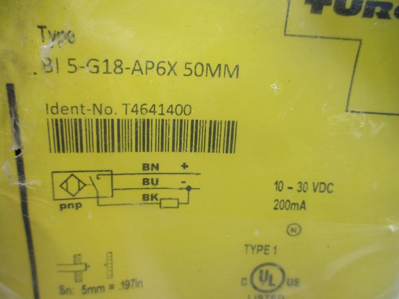 TURCK BI5-G18-AP6X50MM T4641400 10-30VDC NSMP