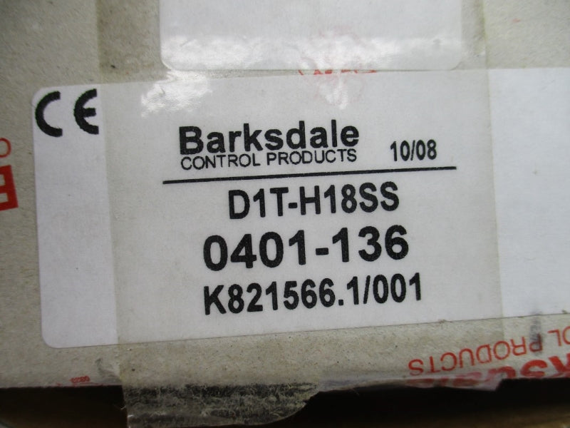 BARKSDALE D1T-H18SS 0401-136 250VAC 10A NSMP