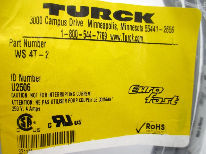 TURCK WS4T-2 U2506 250V 4A NSMP
