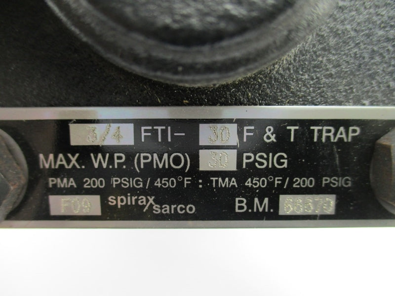 SPIRAX SARCO FTI-30 JY-2 F09 200PSI 3/4" 450'F NSNP