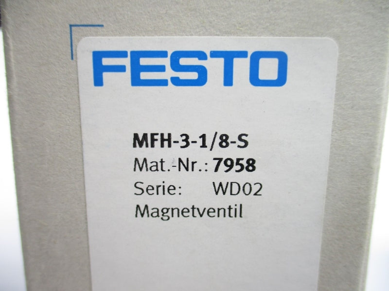FESTO MFH-3-1/8-S 7958 -14.4-145PSI NSMP