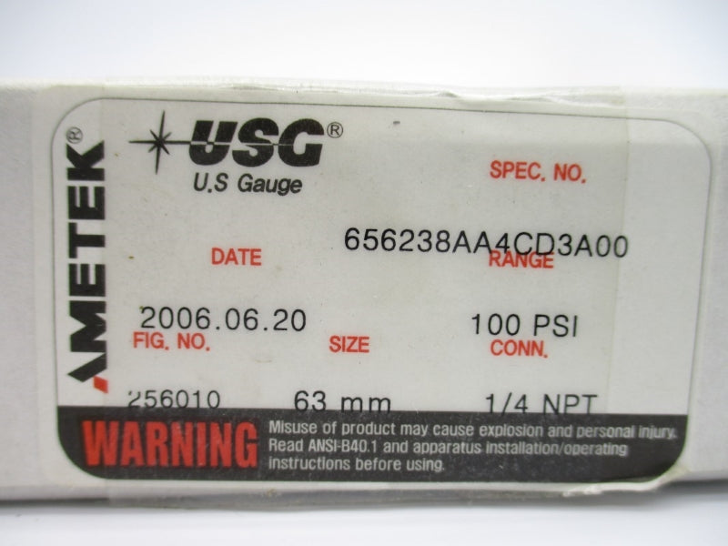 AMETEK 656238AA4CD3A00 256010 100PSI 1/4" NSMP